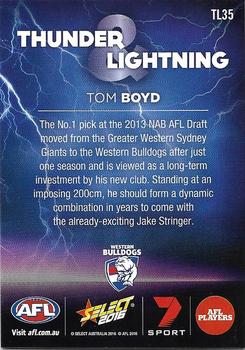 2016 Select Footy Stars - Thunder & Lightning #TL35 Tom Boyd Back